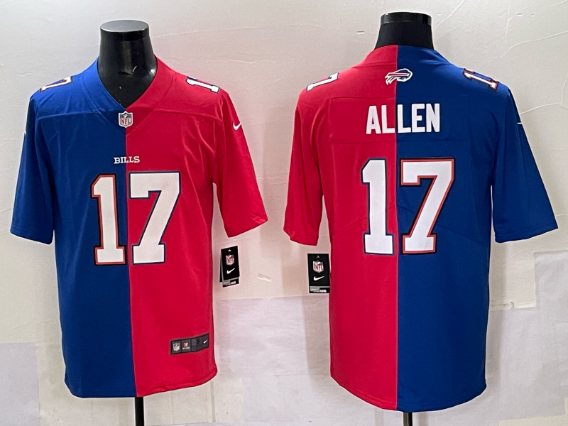 Men Buffalo Bills 17 Allen red blue Nike 2025 Limited NFL Jersey style 006